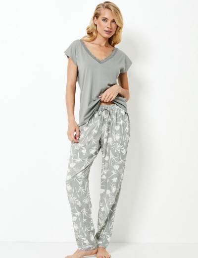 Пижама женская с брюками Aruelle FABIANA, Цвет: хаки, Размеры: XS, изображение 2
