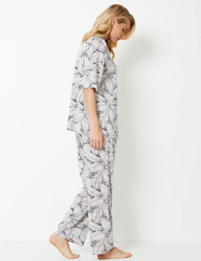 Женская пижама Aruelle KLAUDIE, Цвет: молочный/черный, Размеры: 2XL, изображение 3