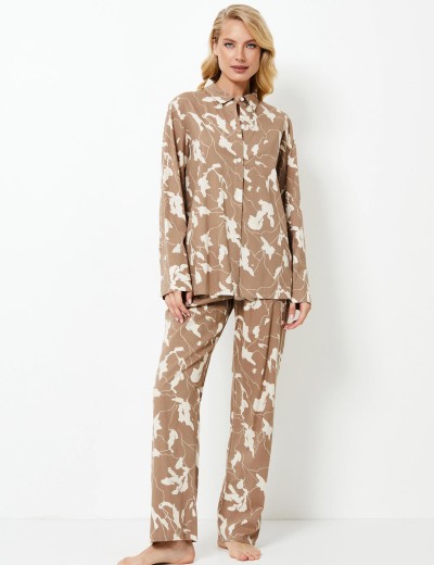 Пижама женская с брюками Aruelle MALIKA, Цвет: латте, Размеры: S, изображение 2