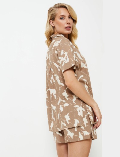 Пижама женская с шортами Aruelle MALIKA, Цвет: латте, Размеры: M, изображение 2