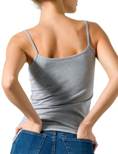 Хлопковая майка на тонких бретелях Cotonella GD006 L_ALTRA grigio melange, Цвет: grigio melange (серы, Размеры: L, изображение 2