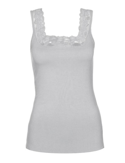 Хлопковая майка с кружевной вставкой Cotonella GD138 L_ALTRA grigio melange, Цвет: grigio melange (серы, Размеры: M, изображение 2 Хлопковая майка с кружевной вставкой Cotonella GD138 L_ALTRA grigio melange, Цвет: grigio melange (серы, Размеры: M, изображение 2