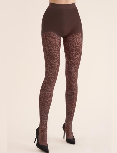 Колготки с узором Gabriella 309 CAMEO coffee 60 den, Цвет: коричневый, Размеры: 4, изображение 2