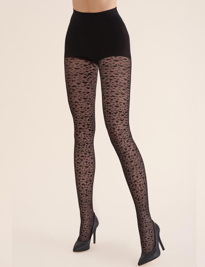 Колготки с узором Gabriella 313 LOVERS nero 60 den, Цвет: чёрный, Размеры: 2, изображение 2