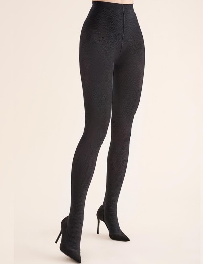 Колготки с геометрическим узором Gabriella 314 ELENA nero 60 den, Цвет: чёрный, Размеры: 2, изображение 2