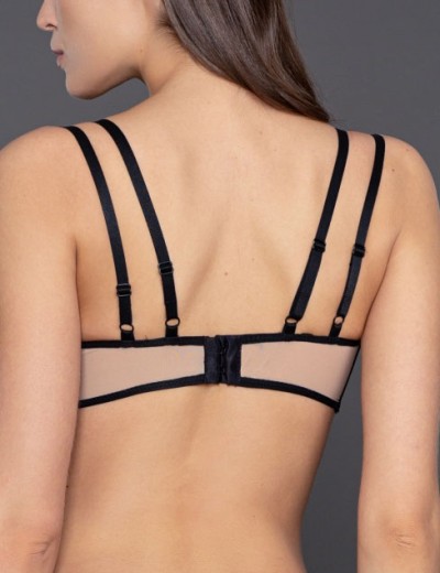 Мягкий кружевной бюстгальтер Gracija-Rim EMILY 10471, Цвет: черный/кофе с молоком, Размеры: 70C, изображение 2