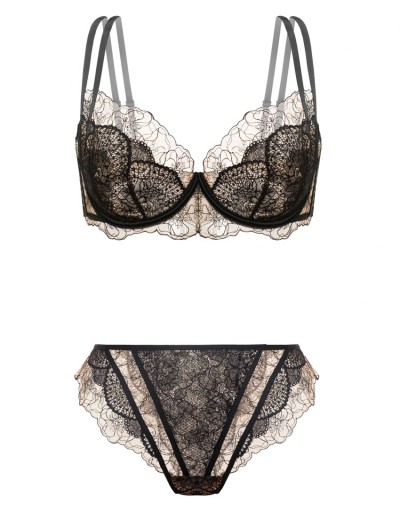 Мягкий кружевной бюстгальтер Gracija-Rim EMILY 10471, Цвет: черный/кофе с молоком, Размеры: 70C, изображение 9