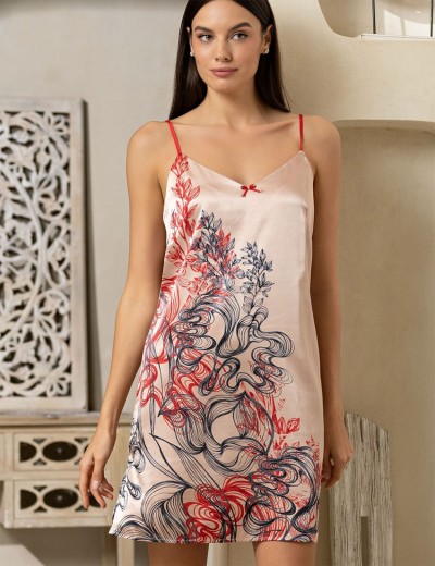 Короткая атласная сорочка Mia-Amore MUSE 7390, Цвет: пудровый, Размеры: XL, изображение 5