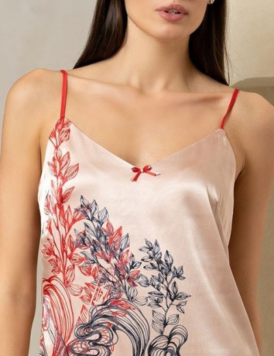 Короткая атласная сорочка Mia-Amore MUSE 7390, Цвет: пудровый, Размеры: XL, изображение 4