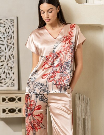 Пижама из атласа Mia-Amore MUSE 7396, Цвет: пудровый, Размеры: L, изображение 4 Пижама из атласа Mia-Amore MUSE 7396, Цвет: пудровый, Размеры: L, изображение 4