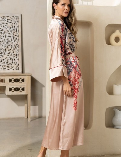 Длинный халат с запахом Mia-Amore MUSE 7399, Цвет: пудровый, Размеры: 2XL/3XL, изображение 3