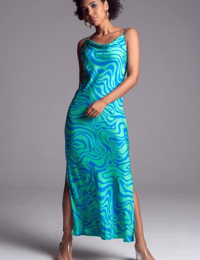 Летнее коктейльное платье Mia-Amore SEVILLE 5068 зеленый/голубой, Цвет: зеленый/голубой, Размеры: 3XL, изображение 3