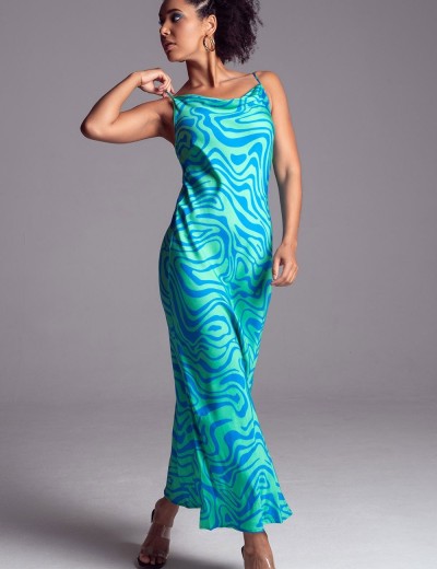 Летнее коктейльное платье Mia-Amore SEVILLE 5068 зеленый/голубой, Цвет: зеленый/голубой, Размеры: 3XL, изображение 4