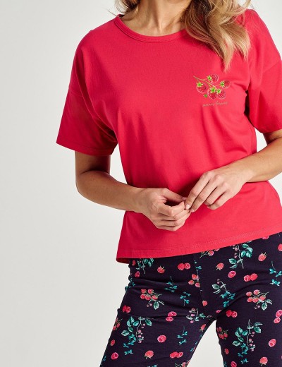 Женская пижама с бриджами Taro DORA 3109-01, Цвет: малиновый, Размеры: S, изображение 3