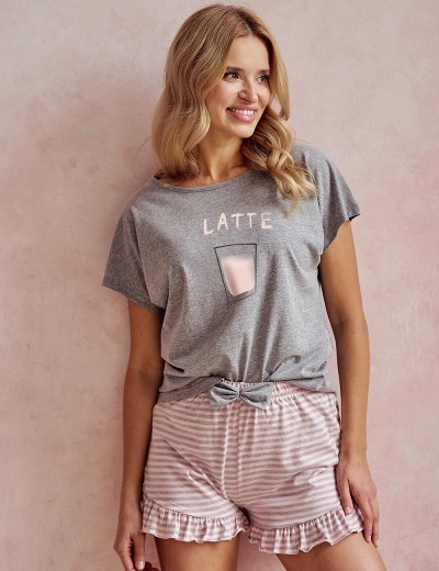 Хлопковая пижама с шортами Taro FRANKIE 3126-01, Цвет: серый, Размеры: S, изображение 2