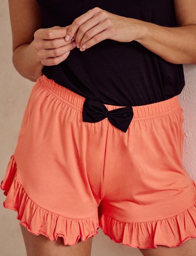 Топ и шорты для сна Taro INES 3102-01, Цвет: черный/абрикос, Размеры: S, изображение 3