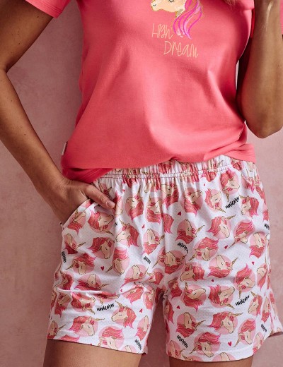 Пижама с шортами Taro MILA 3112-01, Цвет: коралловый, Размеры: S, изображение 3