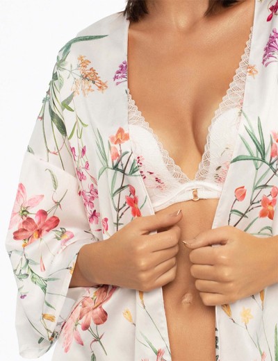 Женский сатиновый халат Esotiq DARE 41233, Цвет: мультицвет, Размеры: S, изображение 3