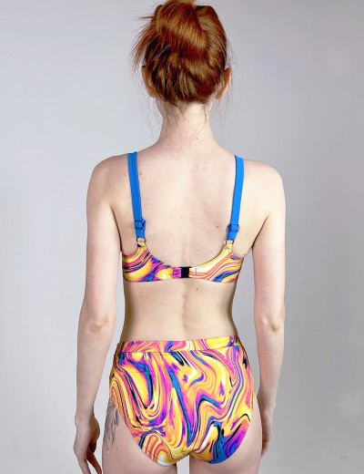 Яркий купальник с высокими плавками Aquarilla 520 PORTLAND multicolor, Цвет: синий, Размеры: 75D, изображение 2