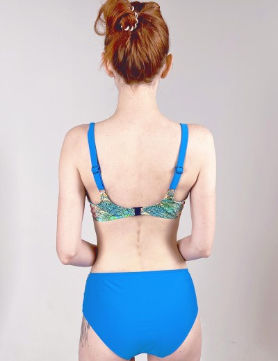 Сииний купальник с высокими плавками Aquarilla 523 PORTLAND multicolor-dark blue, Цвет: синий, Размеры: 85E, изображение 2
