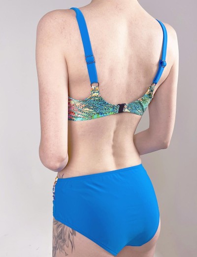 Сииний купальник с высокими плавками Aquarilla 523 PORTLAND multicolor-dark blue, Цвет: синий, Размеры: 85E, изображение 3