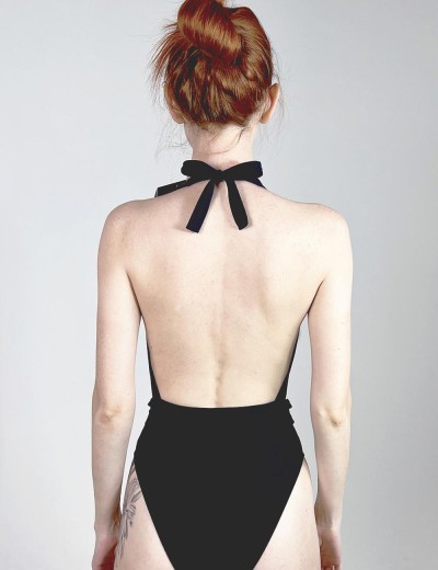 Слитный купальник с глубоким вырезом Aquarilla 542 KARIMA black, Цвет: черный, Размеры: 70D, изображение 2