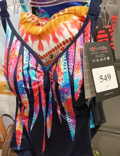 Слитный купальник Aquarilla 549 LOCARNO multicolor-navyblue, Цвет: темно-синий, Размеры: 75D, изображение 4