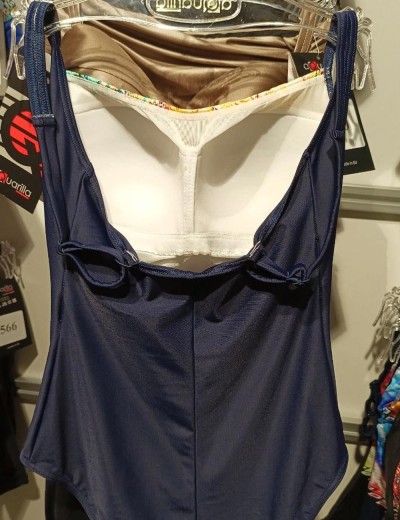 Совместный купальник с драпировкой Aquarilla 553 ANTELLA navyblue-yellow, Цвет: темно-синий/мульти, Размеры: 80D, изображение 5