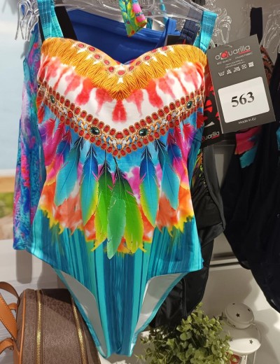 Цветной совместный купальник Aquarilla 563 PORTO SANTO multicolor, Цвет: голубой, Размеры: 75C, изображение 4