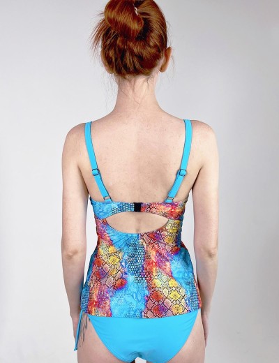Раздельный купальник-танкини Aquarilla 573 LISBOA multicolor, Цвет: голубой, Размеры: 70F, изображение 2