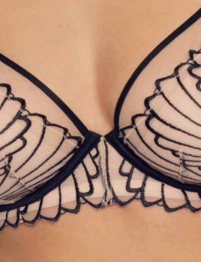 Бюстгальтер мягкий Esotiq NUGAT 41401 бежевый+черный, Цвет: бежевый+черный, Размеры: 65G, изображение 4