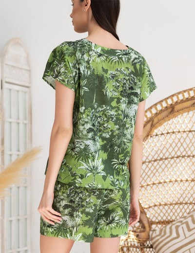 Натуральный комплект с шортами Mia-Amore CRUISE 5232, Цвет: зеленый, Размеры: S, изображение 2