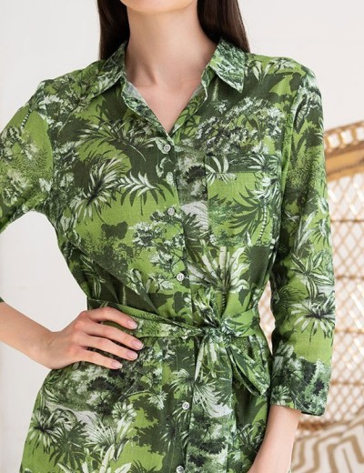 Рубашка из хлопка со льном Mia-Amore CRUISE 5237, Цвет: зеленый, Размеры: M, изображение 5