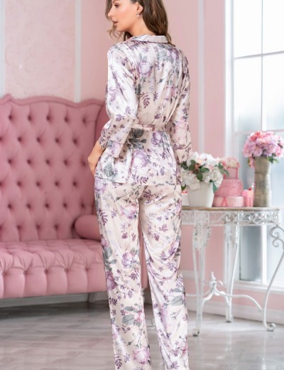 Шелковая пижама тройка Mia-Amore MIRACLE 3519, Цвет: жемчужно-розовый, Размеры: S, изображение 2