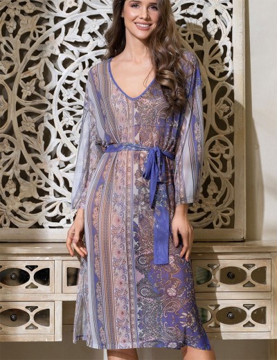 Пляжная туника с поясом Mia-Amore SALVADORA 7450, Цвет: сиреневый, Размеры: 4XL/5XL, изображение 3