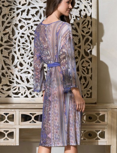 Пляжная туника с поясом Mia-Amore SALVADORA 7450, Цвет: сиреневый, Размеры: 4XL/5XL, изображение 2