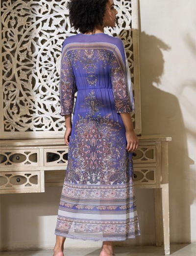 Длинный халат-парео Mia-Amore SALVADORA 7457, Цвет: сиреневый, Размеры: 4XL/5XL, изображение 4