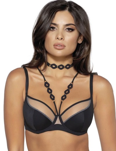 Бюстгальтер полумягкий Novika LEAH BLACK N02 PU, Цвет: черный, Размеры: 75F, изображение 3