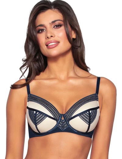 Бюстгальтер пуш-ап Novika LOUNA MARINE N01 PUSH UP, Цвет: темно-синий, Размеры: 75F, изображение 3