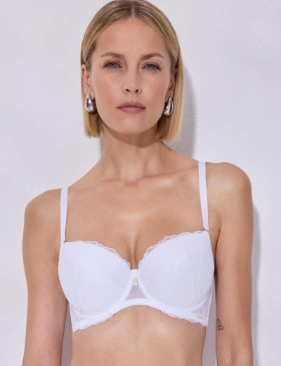 Бюстгальтер с пуш-ап вкладышами Alles GLOW 01 P-UP white, Цвет: белый, Размеры: 65E, изображение 4