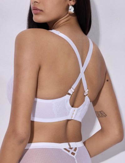 Бюстгальтер бралетт на косточках Alles GLOW M plus bralette white, Цвет: белый, Размеры: 100B, изображение 2