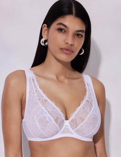 Бюстгальтер бралетт на косточках Alles GLOW M plus bralette white, Цвет: белый, Размеры: 100B, изображение 4