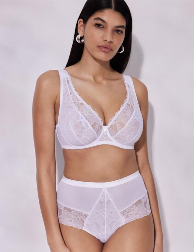 Бюстгальтер бралетт на косточках Alles GLOW M plus bralette white, Цвет: белый, Размеры: 100B, изображение 7