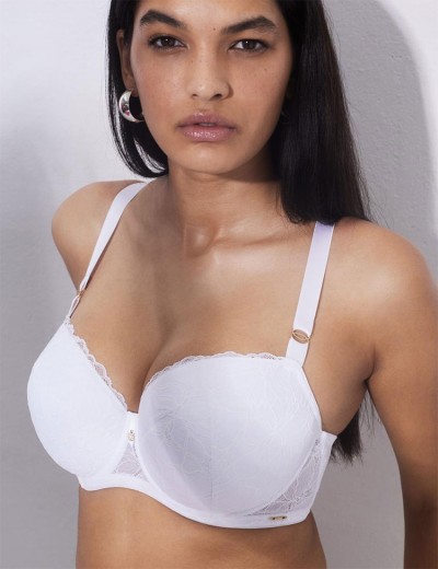 Кружевной бюстгальтер с поролоном Alles GLOW U/W white, Цвет: белый, Размеры: 90E, изображение 3