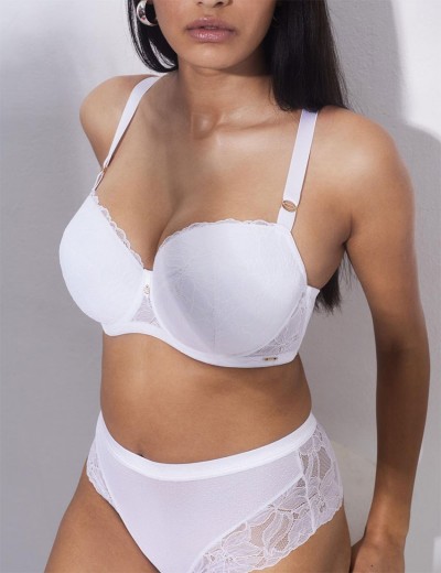 Кружевной бюстгальтер с поролоном Alles GLOW U/W white, Цвет: белый, Размеры: 90E, изображение 7