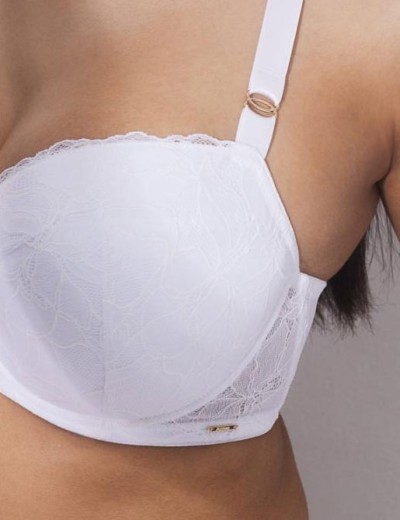 Кружевной бюстгальтер с поролоном Alles GLOW U/W white, Цвет: белый, Размеры: 90E, изображение 4