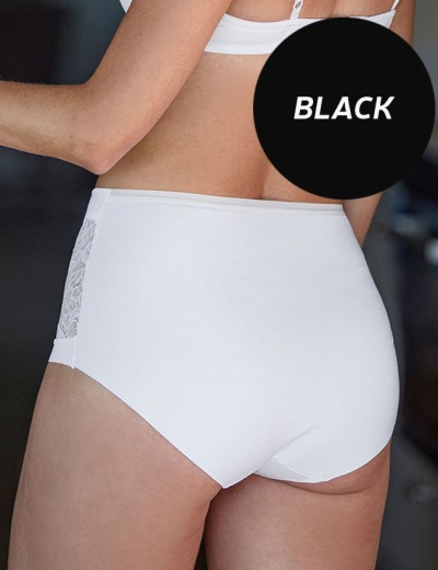 Трусы макси хлопковые Janira LACE SKIN COTTON 1030869 Maxi black, Цвет: black (черный), Размеры: M, изображение 2