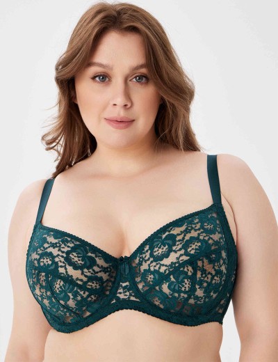 Бюстгальтер с мягкими кружевными чашками Lina A 6010 сосна, Цвет: сосна, Размеры: 75D, изображение 4 Бюстгальтер с мягкими кружевными чашками Lina A 6010 сосна, Цвет: сосна, Размеры: 75D, изображение 4