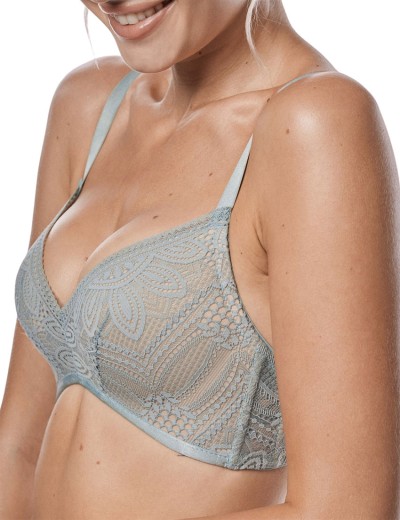Бюстгальтер супер пуш-ап без косточек Mefemi JULIETTA Super P-UP голубой, Цвет: голубой, Размеры: 70E, изображение 3