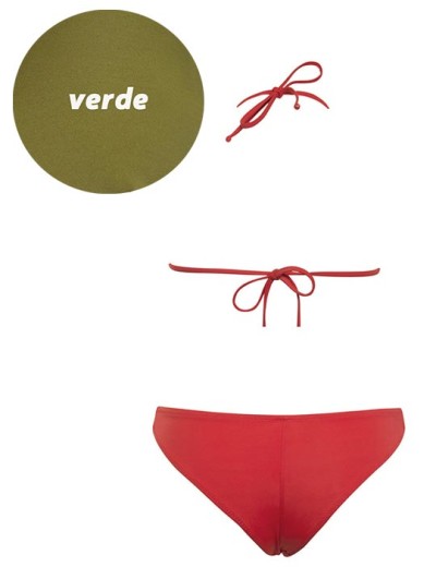 Купальник шторка бразилиана Sielei NS52+NS69 verde militare, Цвет: verde militare (хаки, Размеры: 80B, изображение 3